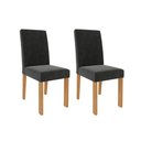 Ver imagem 1 de Cadeira Sala de Jantar Maia Kit 2 Un Nature/Suede Chumbo - Cimol