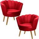 Ver imagem 1 de Kit Duas Poltronas Pétala em Sued Premium Vermelho Sua Casa Decorações