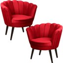 Ver imagem 2 de Kit Duas Poltronas Pétala em Sued Premium Vermelho Sua Casa Decorações