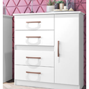Ver imagem 1 de Cômoda Caribe 508 4gav 1pts Branco Flex C/pé Cod: 676.023