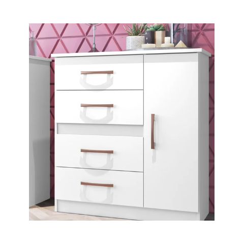 Cômoda Caribe 508 4gav 1pts Branco Flex C/pé Cod: 676.023