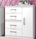Ver imagem 1 de Cômoda Caribe 508 4gav 1pts Branco Flex C/pé Cod: 676.023