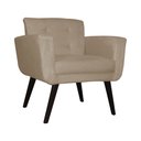 Ver imagem 3 de Kit 02 Poltronas Decorativa Sala e Recepção Giovanna Suede Cappuccino - DL Decor
