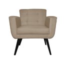 Ver imagem 2 de Kit 02 Poltronas Decorativa Sala e Recepção Giovanna Suede Cappuccino - DL Decor