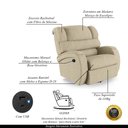 Ver imagem 4 de Poltrona do Papai Sala de Cinema Reclinável Kylie Glider Manual Giratória USB Linho Bege G23 Gran Be