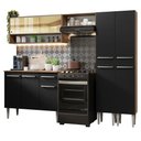 Ver imagem 3 de Armário de Cozinha Completa 229cm Rustic/Preto Emilly Madesa 04