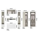 Ver imagem 3 de Guarda Roupa de Canto Casal 8 Portas e 4 Gavetas com Espelho Legno Crema com Branco Prime Luciane