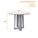 Ver imagem 2 de Mesa de Jantar Redonda Isabela S/vidro C/tampo de Madeira 1,0m New Ceval - Ype