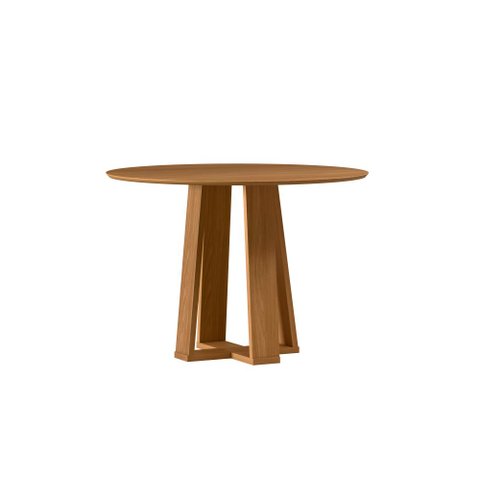 Mesa de Jantar Redonda Isabela S/vidro C/tampo de Madeira 1,0m New Ceval - Ype