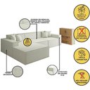 Ver imagem 2 de Sofá Luma 3 Lugares 2,75m com Chaise Compactair - Balaqui Cor:bege