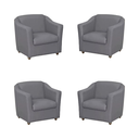 Ver imagem 1 de Kit 4 Poltronas Bia Decorativa Reforçada Recepção Clinica Salão Sala de Estar Corino:cinza