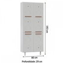 Ver imagem 3 de Paneleiros em Aço Mirage New 6 Portas 3 Prateleiras Branco - Telasul