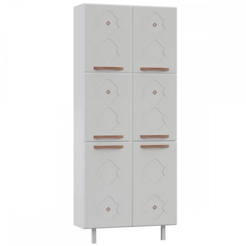 Paneleiros em Aço Mirage New 6 Portas 3 Prateleiras Branco - Telasul