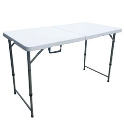 Mesa de Camping Dobrável Branca 4 Lugares Portátil Maleta - 4
