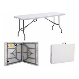Mesa de Camping Dobrável Branca 4 Lugares Portátil Maleta - 2