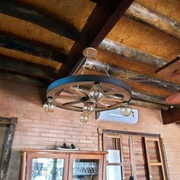 Luminária Roda de Carroça 5 Bocal 65 Cm Diâmetro 110/220 V - 3