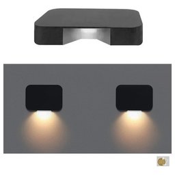 Balizador Mini Sobrepor Led 1,5w Ip65 Corredor 50x70mm Opus - Preto - 4