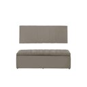 Ver imagem 1 de Kit Cabeceira e Calçadeira Vitoria 100 cm Suede Bege
