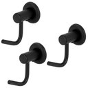 Ver imagem 1 de Kit 3 Gancho Cabideiro Porta Toalha Metal Black/preto Parede