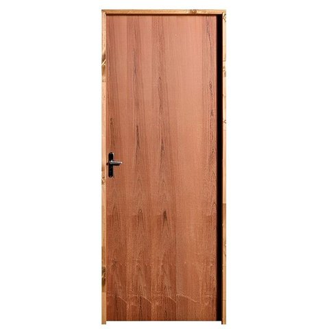 Porta de Madeira Semi-oca Padrão Imbuia Lisa Batentes de 11 Cm Eco - 2.10(a)x0.72(l) - Lado Direito