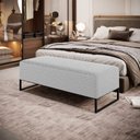Ver imagem 2 de Puff Decorativo Sala de Estar Bali W01 Base Ferro 120x50 cm Bouclê Cinza - Lyam Decor