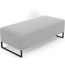 Ver imagem 1 de Puff Decorativo Sala de Estar Bali W01 Base Ferro 120x50 cm Bouclê Cinza - Lyam Decor