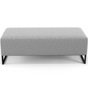 Ver imagem 7 de Puff Decorativo Sala de Estar Bali W01 Base Ferro 120x50 cm Bouclê Cinza - Lyam Decor