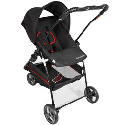 Carrinho Tivoli Assento Reversível e Reclinável Preto Vermelho 1460PTV Galzerano - 2