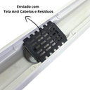 Ver imagem 4 de Ralo Linear Banheiro Seca Box 5x100 Inox Tradicional Espelhado Coletor Branco com Sifão Tela (5cm X