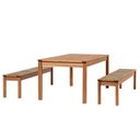 Ver imagem 1 de Mesa de Jantar 6 Lugares com 02 Bancos de Madeira 180cm Trammare C07 Corda Náutica Rami - Lyam