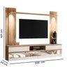 Painel Home Suspenso Tv 75 " Turin Espelho e Luminária Led:carvalho Teca/off White Ártico - 3