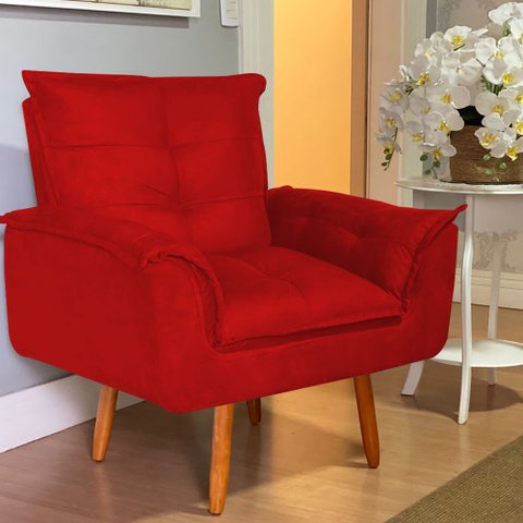 Poltrona Opala Larissa para Amamentação Decorativa Tecido Suede Para, Quarto,sala de Estar, Recepção
