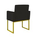 Ver imagem 2 de Poltrona Moderna Confortável Base Ferro Dourada Balaqui Decor Preto