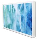 Ver imagem 2 de Quadro Decorativo Abstrato Pincelada Azul Claro em Moldura Caixa Tacolado Moldura Trad 1cm Madeira e