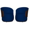 Conjunto 2 Poltronas Decorativa para Salão de Beleza e Barbearia - Veludo - Sv Decor:azul Marinho - 1