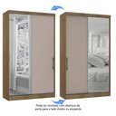 Ver imagem 4 de Guarda Roupa Modulado 134,50cm 2 Portas de Correr com Espelho Paris Luciane Móveis