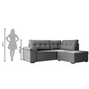 Ver imagem 2 de Sofá De Canto Retrátil 5 Lugares Tóquio Cinza Cinza