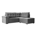 Ver imagem 4 de Sofá De Canto Retrátil 5 Lugares Tóquio Cinza Cinza