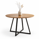 Ver imagem 4 de Mesa de Jantar Redonda Lais 90cm Nature com Pés em Ferro Preto
