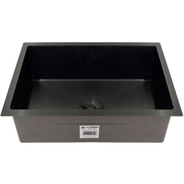 Cuba Preta Quadrada Inox Cozinha Pia Embutir Sobrepor Gourmet 5040 Premium com Válvula - 2