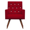 Ver imagem 3 de Kit 2 Poltronas Decorativa Nina Capitonê Suede Vermelho com Strass - Dominic Decor
