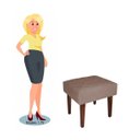 Ver imagem 2 de Puff Decorativo Lisa Suede Bege Rosado - Dominic Decor