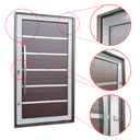 Ver imagem 2 de Porta Pivotante Alumínio Lambril Premium c/Pux.e.Elite Mix Corten 216x120 Brimak