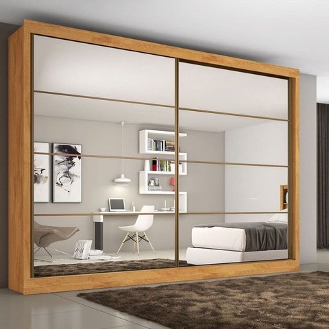 Guarda Roupa Casal Espelhado 2 Portas Sevilha Made Marcs