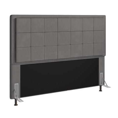 Cabeceira Onix Para Cama Box Queen 160 cm Suede - D’Rossi - Grafite
