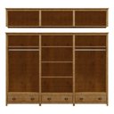 Ver imagem 5 de Guarda Roupa 12p 3g Espelho Madeira Maciça 261 Cm 9134 Freijo Milani Store