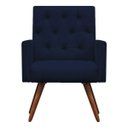 Ver imagem 3 de Kit Namoradeira + 2 Poltronas Decorativa Nina Capitonê Suede Azul Marinho - Dominic Decor