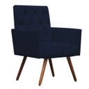 Ver imagem 4 de Kit Namoradeira + 2 Poltronas Decorativa Nina Capitonê Suede Azul Marinho - Dominic Decor