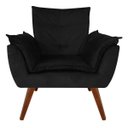 Ver imagem 2 de Kit 2 Poltronas Decorativa Opala Suede Preto - Dominic Decor