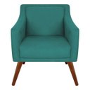 Ver imagem 1 de Poltrona Decorativa Gabriela Suede Azul Turquesa - Dominic Decor